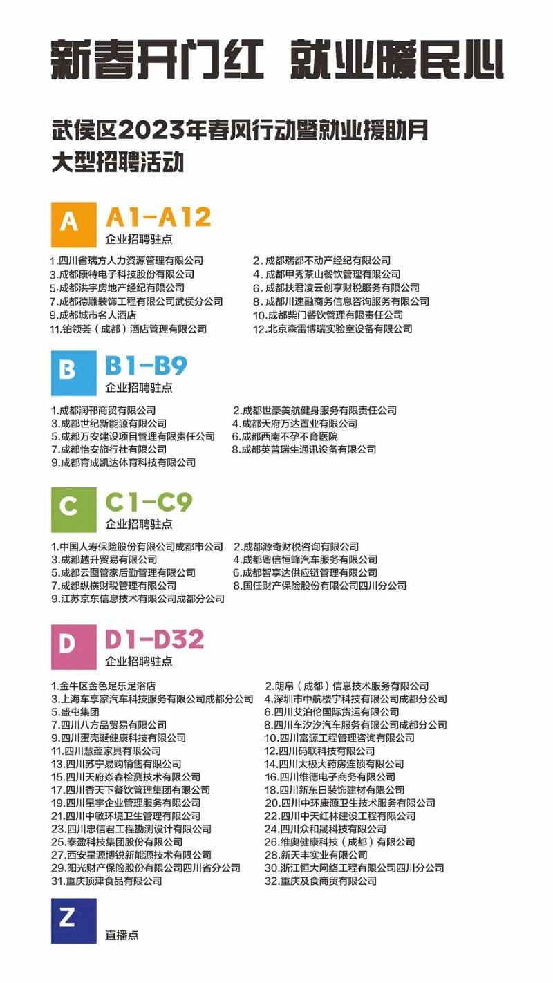 倒計時1天！武侯區(qū)2023年春風(fēng)行動暨就業(yè)援助月“新春開門紅 就業(yè)暖民心”大型招聘活動即將開幕 第2張